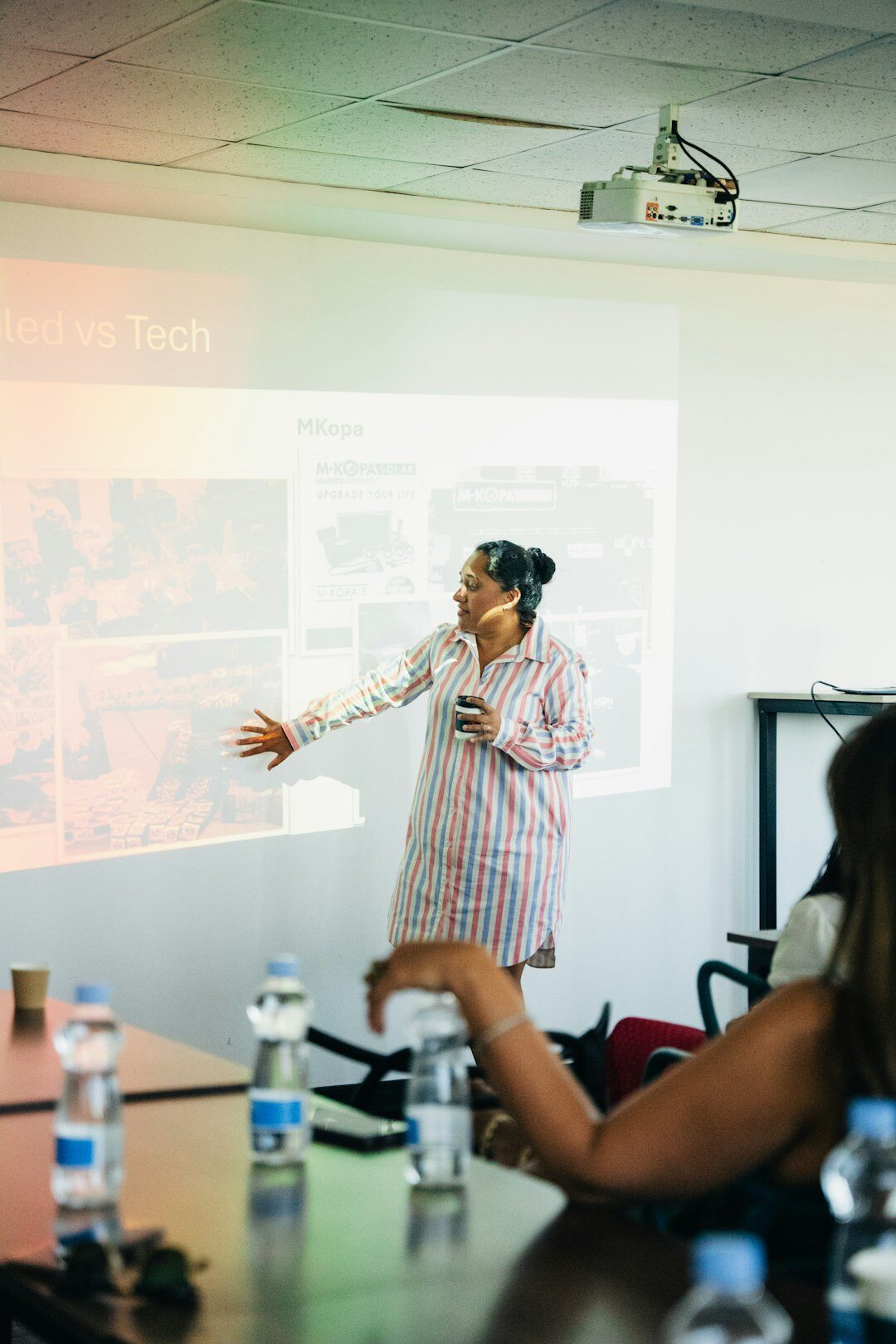 confident speaker presenting